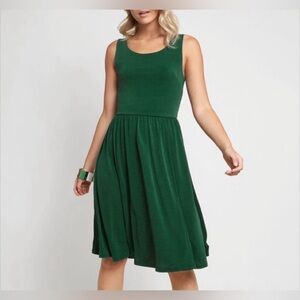 ModCloth Emerald Green Simple Swish Knit Dress